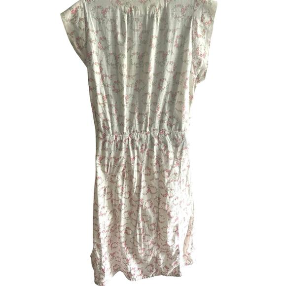 1940s Floral Feedsack Day Dress S Cap-Sleeve Button Front Cottagecore Vintage - Picture 2 of 5